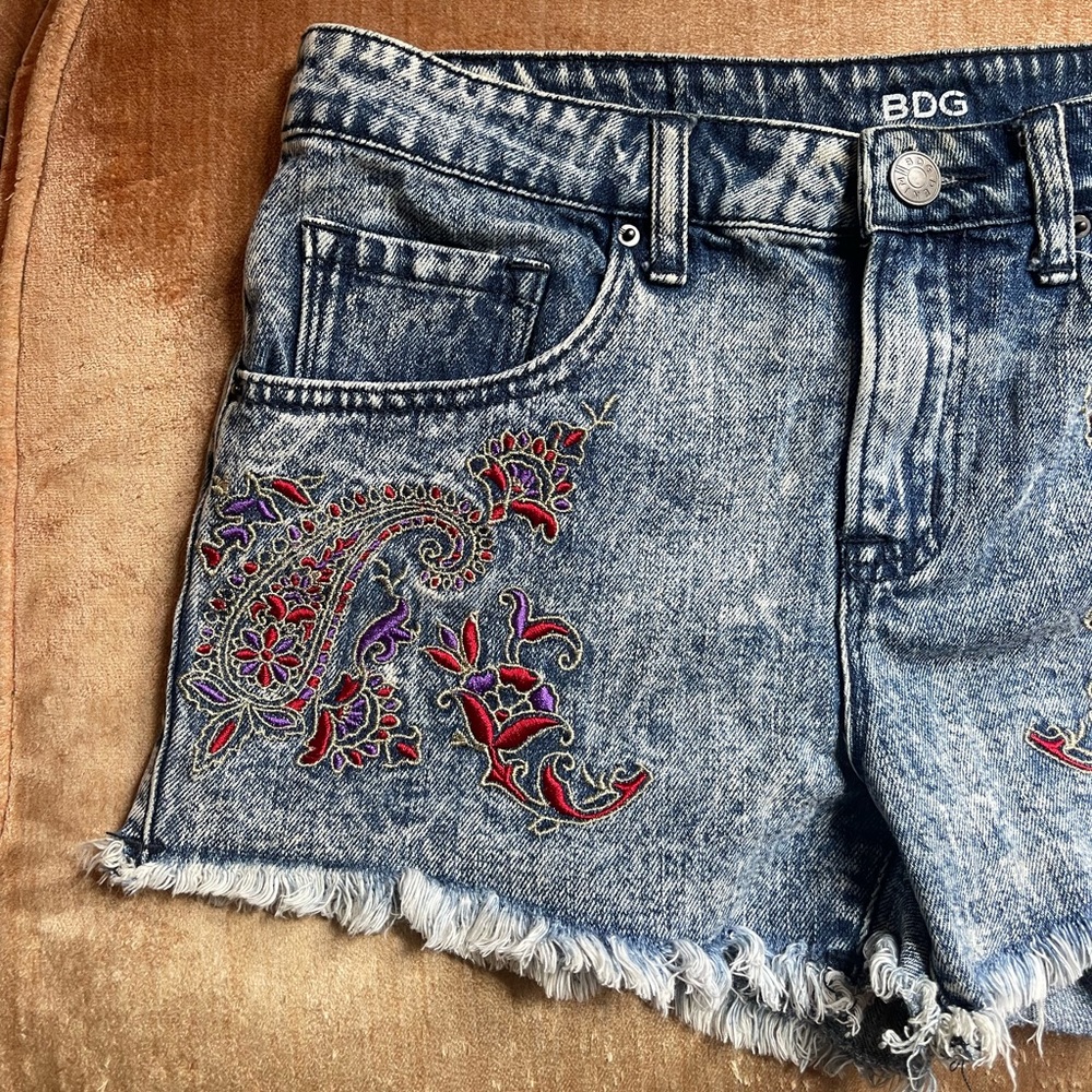 Acid Wash Denim Shorts